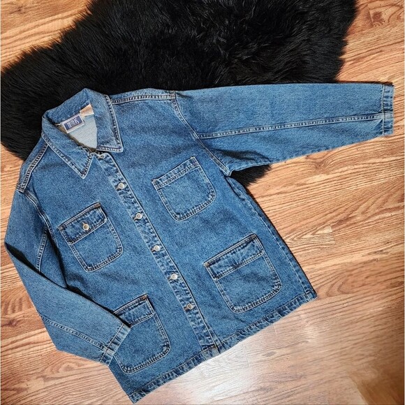 Vintage BILL BLASS Chore Coat Jean Jacket Women's Size Medium - Picture 1 of 10